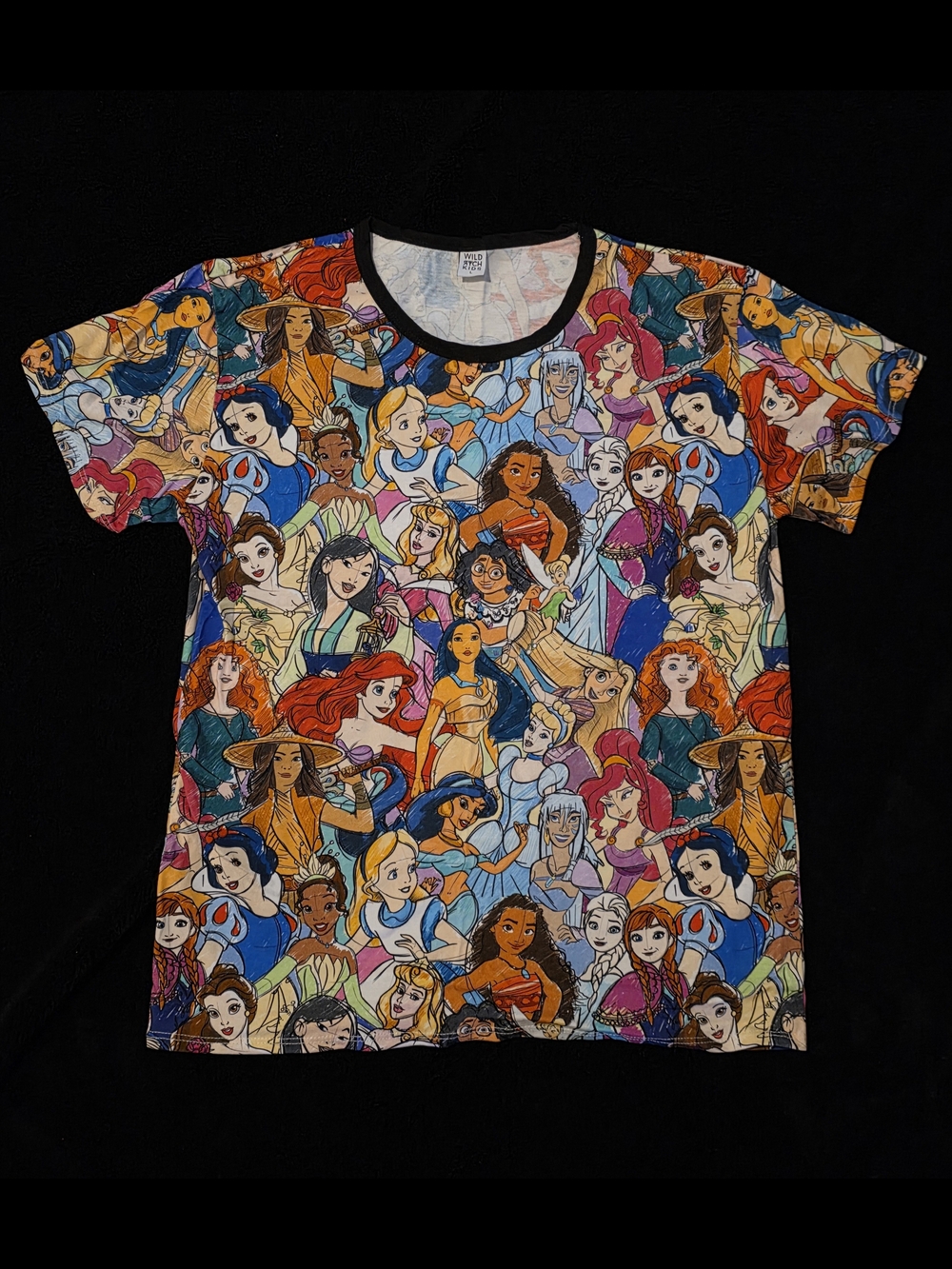 Wild Rich Kids Disney Princess Print Adult T-shirt